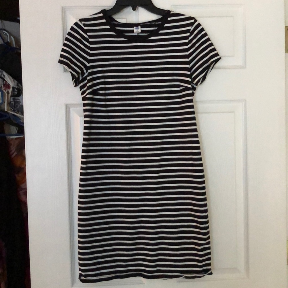 Old Navy Black White Striped Dress